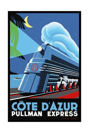Nathan Visit Cote D/'azur Railway Travel Advert Framed Wall Art Poster